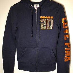 RARE Victoria's Secret PINK Chicago Bears Zip Up